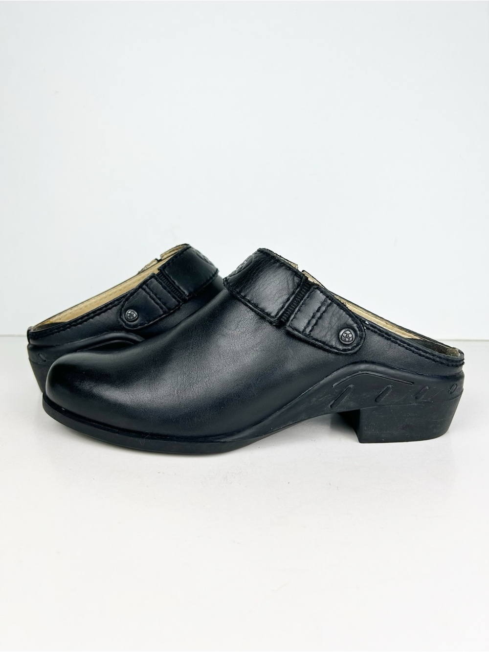 Ariat Black Leather Sport Slip On Convertible Slingback Clogs Size 7B 94001